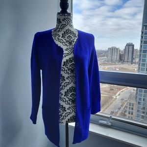 Cobalt Blue/Royal Blue Open Midi Knit Cardigan